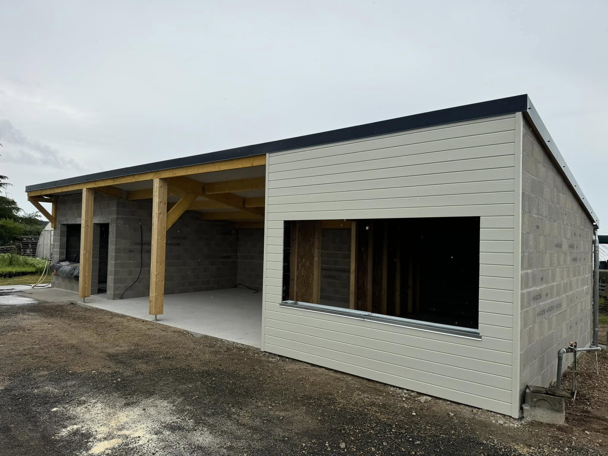 Charpente mono-pente — Construction neuve